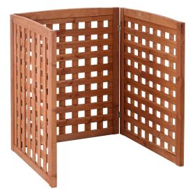 Wooden Privacy Fence, 32 x 38 inch Air Conditioner Fence, 3 Panel Solid Outdoor Wood Privacy Screen with Adjustable Angle, Hinge-Reinforced Struc