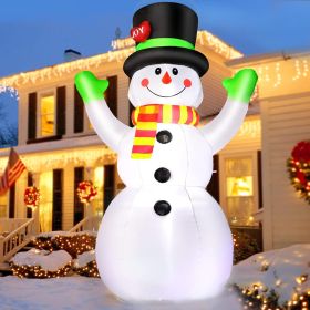7 FT Christmas Inflatables Giant Snowman Outdoor Decorations, Blow up Snow Man Yard Decor Built-in Bright LED Light Wear Magic Hat
