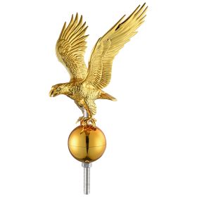 oFlagpole 14" Eagle Topper Gold Finial Ornament for 20/25/30Ft Telescopic Pole Yard Outdoor