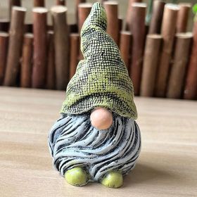 out1pc Garden Gnome Resin Statue; Faceless Doll Figures Miniature Home Decoration For Lawn Ornaments Indoor Or Outdoor Patio Deck Yard Garden Lawn P (Color: Green)