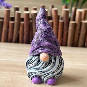 out1pc Garden Gnome Resin Statue; Faceless Doll Figures Miniature Home Decoration For Lawn Ornaments Indoor Or Outdoor Patio Deck Yard Garden Lawn P (Color: Purple)