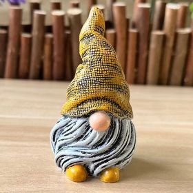out1pc Garden Gnome Resin Statue; Faceless Doll Figures Miniature Home Decoration For Lawn Ornaments Indoor Or Outdoor Patio Deck Yard Garden Lawn P (Color: Orange)