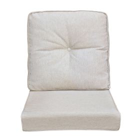 Outdoor Deep Seat Cushion Set, Waterproof & Fade Resistant Patio Chair Replacement Cushions for Outdoor Furniture, 1 Back & 1 Seat Cushion (Color: Khaki)